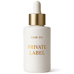 Private label hair oil production in Turkey – luxury amber glass bottle.