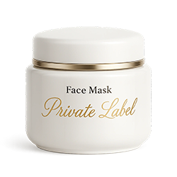 Private label skincare mask production in Turkey – luxury cosmetic jar.